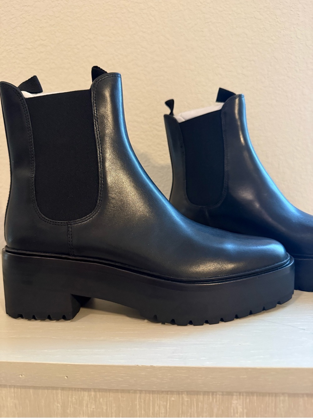 Loeffler Randall Black Chunky Chelsea Ankle Boots - Picture 7 of 10
